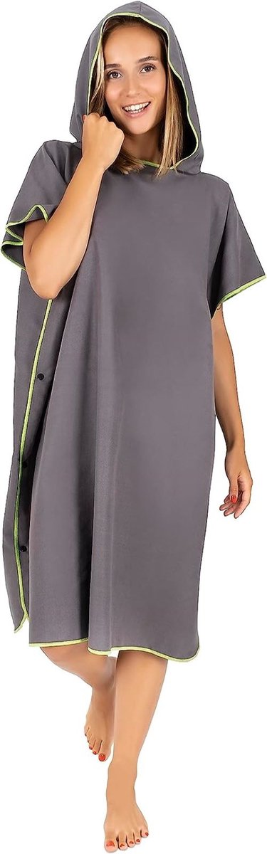 Vulken Extra grote capuchon strandlaken aankleedjurk surfponcho voor dames en heren - sneldrogende microvezel badstof voor strand, zwembad, meer Vulken Extra grote capuchon strandlaken aankleedjurk surfponcho voor dames en heren - sneldrogende microvezel badstof voor strand, zwembad, meer