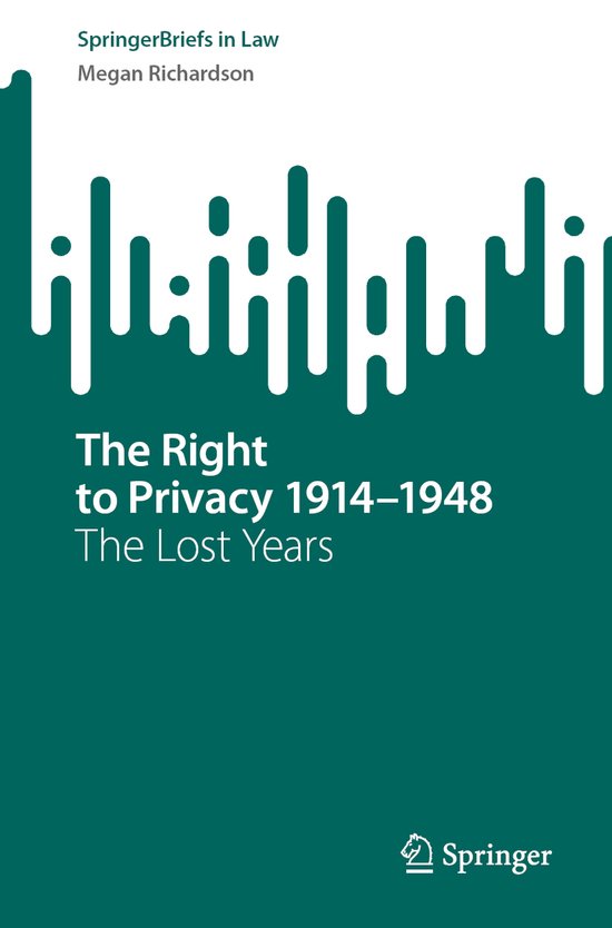 SpringerBriefs in Law-The Right to Privacy 1914–1948 - cover