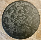 Celtic gravure Pentagram Moon Triskelion op leisteen 30cm