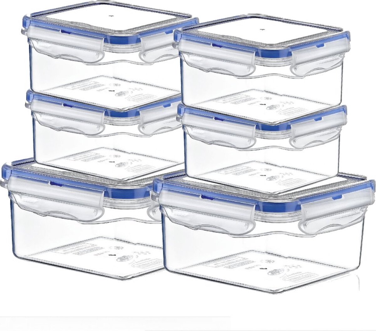 TronicXL 6 stuks vershouddoos - voorraaddozen met deksel - bulkdozen - bewaardoos set met kliksluiting luchtdicht opbergdoos box container keukenvaatwasser bestendig