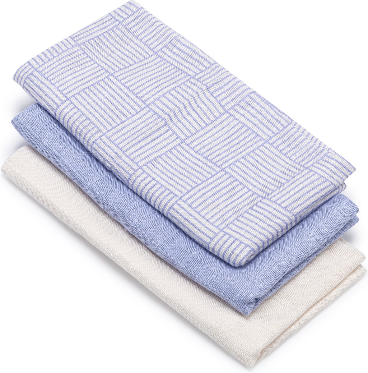 Goedkoopste Lifa baby Hydrofiele Doeken - 70x70 cm - Checkered Charm - Organisch Katoen - 3 Stuks