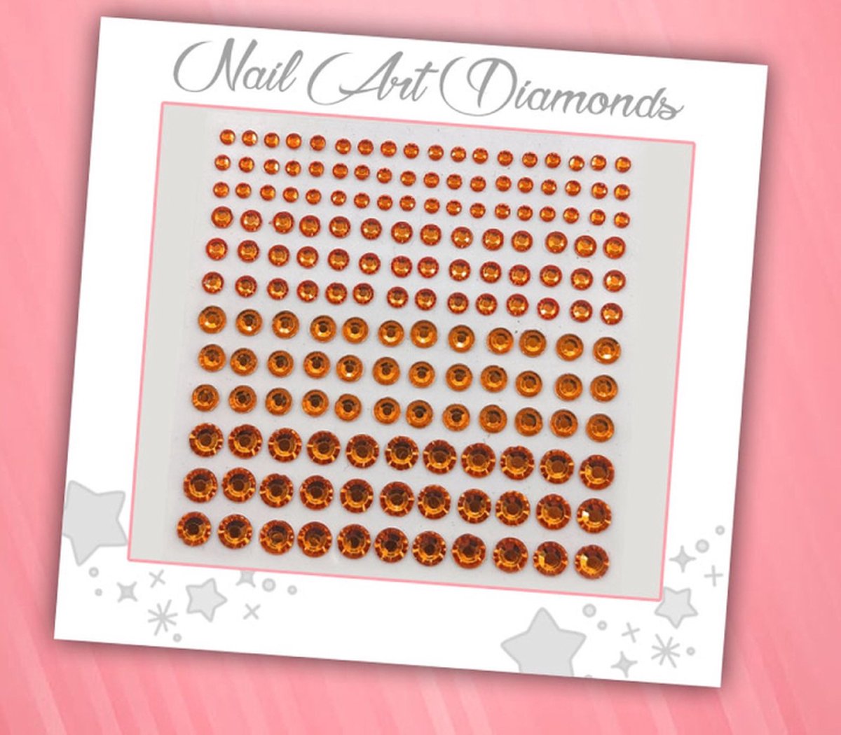 Goedkoopste Nail Art Diamonds (165 Diamantjes Oranje) [Zelfklevend Nagel Steentjes Decoratie Versiering - Manicure Kunstnagels Nepnagels - Acryl Nagels Rhinestone Rhine Stones]