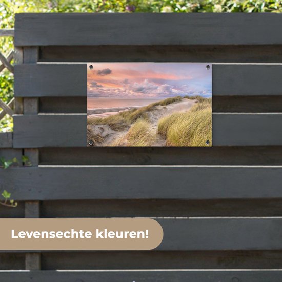 Décoration de jardin Plage - Mer - Dune - Coucher de soleil - 60x40 cm - Poster de jardin - Toile de jardin - Poster extérieur