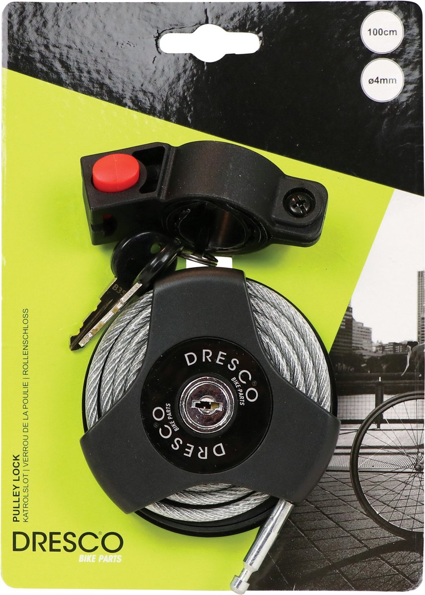 Dresco Kabel/Spiraalslot Katrol Slot 100cm ø4mm