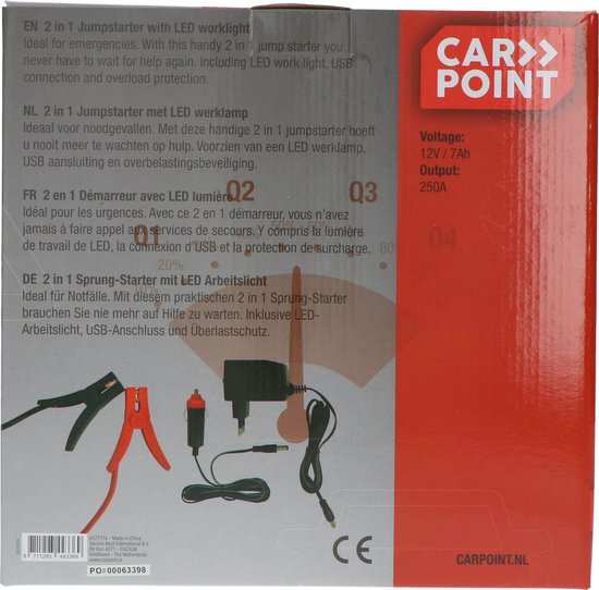 Carpoint Jumpstarter 12V/7AH 2in1 LED 250A - Carpoint