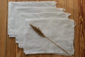Theedoeken van hoogwaardig linnen in wit, 4 stuks, 50 x 70 cm, keukendoeken van 100% linnen, de poetsdoeken zijn duurzaam, vuilafstotend en pluisvrij