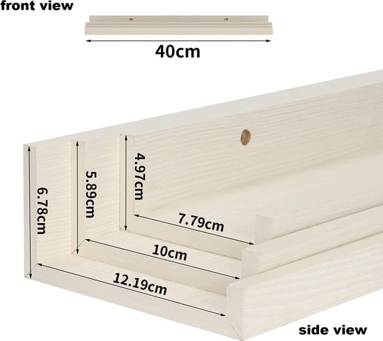 OUGPIU 2 stuks drijvende planken van acryl, wandgemonteerde boekenplank voor vinylplaat, tijdschrift, foto Ledge Display, brochurehouder, decoratieve wandplanken voor woonkamer, slaapkamer, prikbord
