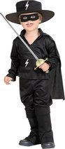 Widmann - Zorro Kostuum - Mexicaanse Held Zorro Kind Kostuum - Zwart - Maat 104 - Carnavalskleding - Verkleedkleding