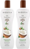 BioSilk - Silk Therapy with Coconut Oil - Shampoo & Conditioner - voordeelverpakking - 2 x 355ml