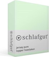 schlafgut Jersey Pure topper hoeslaken - Eenpersoons - XL - 180x200 - 200x220 643 Green Light