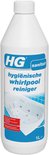 Witte fles HG hygienische whirlpool reiniger. Grote fles met blauw label, 1L.