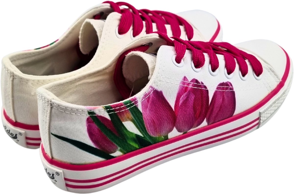 Hollandse Sneakers met Pink tulips maat 36