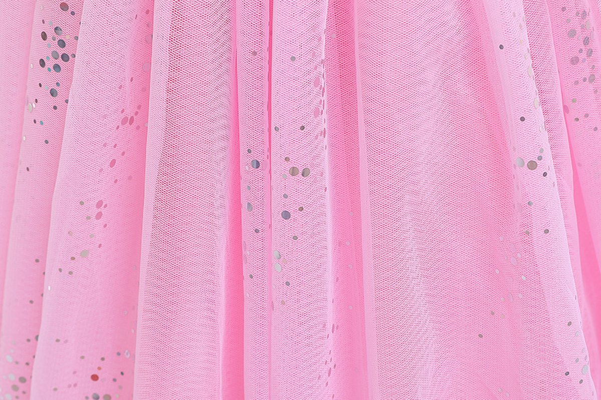 Joya Kids® Roze Prinses Jurk | Luxe Verkleedjurk | Prinsessenjurk Meisje | Verkleedkleren Meisje | Prinsessen Verkleedkleding | Carnavalskleding Kinderen | Roze | Maat 140 | Cadeau Meisje Sinterklaas — afbeelding 12