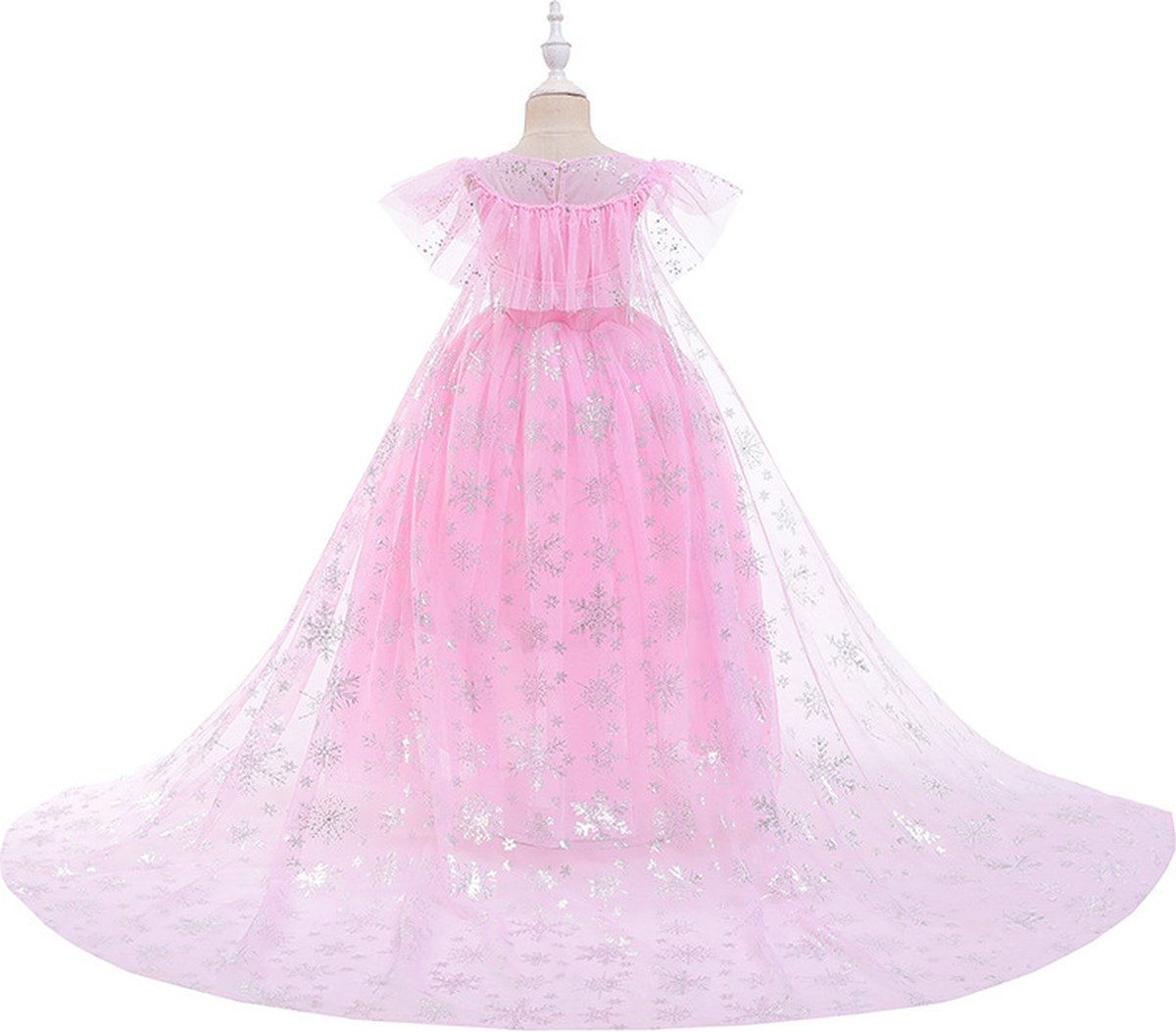 Joya Kids® Roze Prinses Jurk | Luxe Verkleedjurk | Prinsessenjurk Meisje | Verkleedkleren Meisje | Prinsessen Verkleedkleding | Carnavalskleding Kinderen | Roze | Maat 140 | Cadeau Meisje Sinterklaas — afbeelding 6