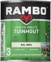 Rambo Pantserbeits Tuinhout Zijdeglans Dekkend - Gelijkmatig Vloeiend - RAL 9001 - 0.75L