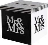 Santex Enveloppendoos - Bruiloft - zwart/wit - karton - 20 x 20 cm - Mr and Mrs