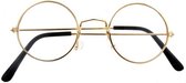 Verkleed bril - rond - goud montuur - voor volwassenen - verkleedaccessoires