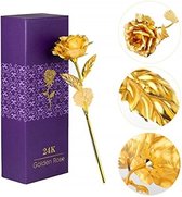 24K gouden roos | Incl. Certificaat | Cadeautip| Valentijn| Met Luxe Doos en Geschenkverpakking - Mangry