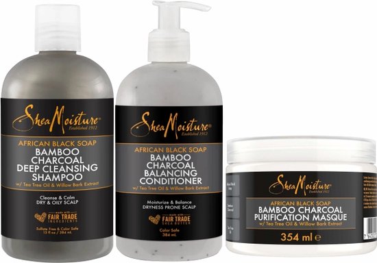 Foto: Shea moisture african black soap bamboo charcoal natural set