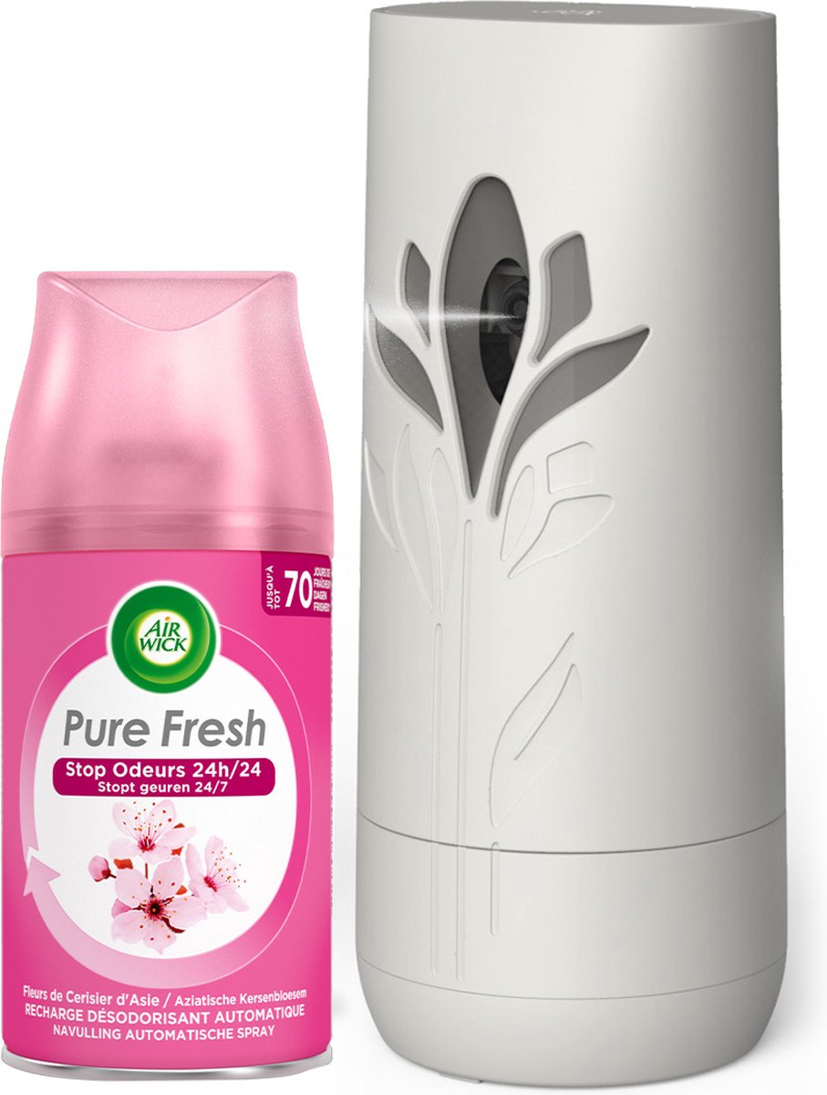 Air Wick Freshmatic Automatische Spray Luchtverfrisser - 2 Navullingen - Aziatische kersenbloesem - Pure fresh lentedauw - Voordeelverpakking