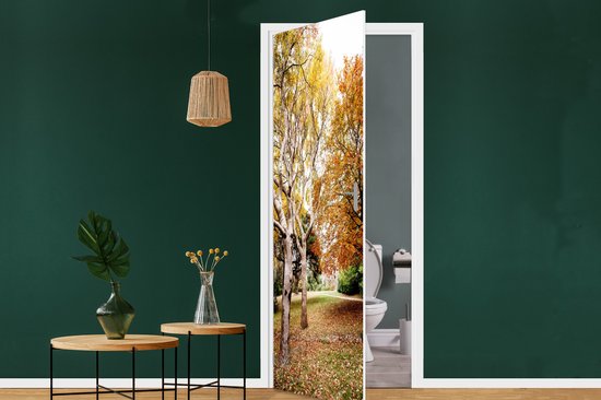 Sticker porte Automne - Arbres - Feuilles - nature - 90x235 cm - Affiche de porte