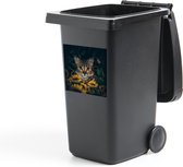Autocollant pour contenant Chat - Jaune - Fleurs - Botanique - 40x40 cm - Autocollant Kliko