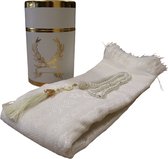 Cilinder Box Geschenkset Goud met Gebedskleed en Tasbeeh