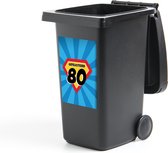 Container sticker Verjaardag - Superheld - 80 jaar - 40x60 cm - Kliko sticker