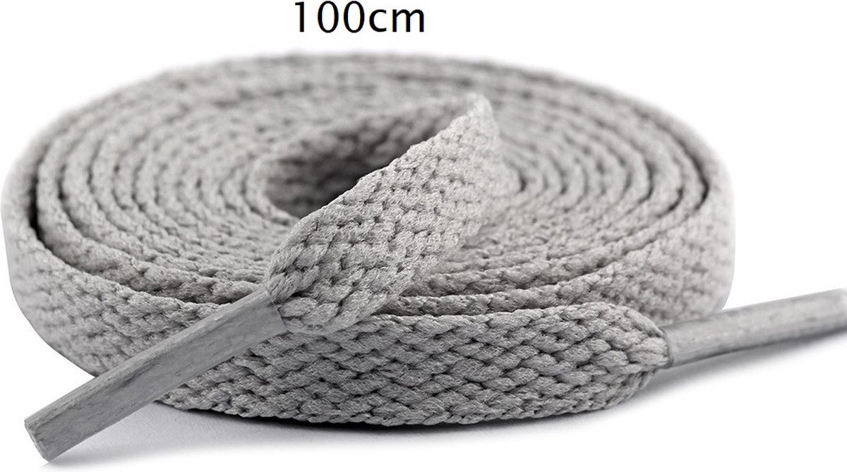 Sneaker Veters -100cm - Shoe laces - Platte veters - kleur: grijs