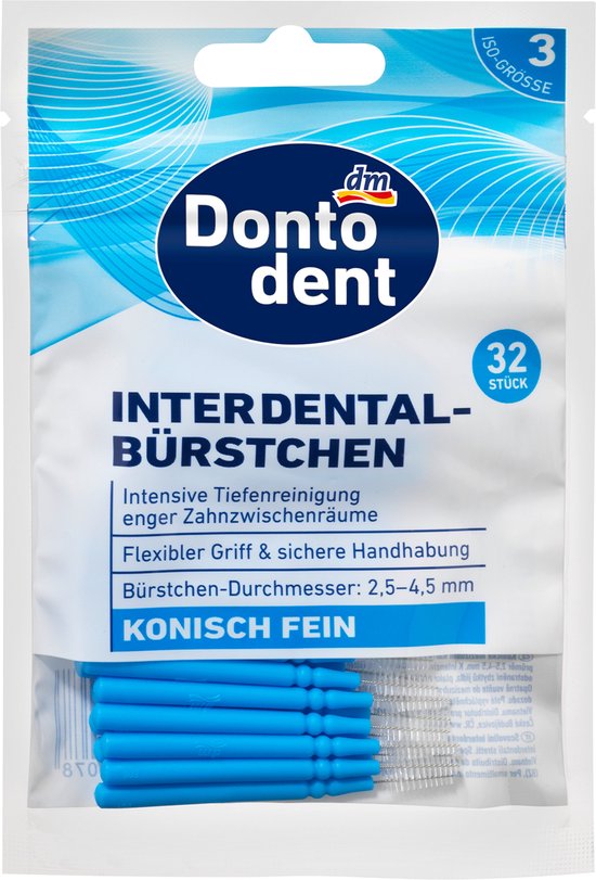 Dontodent ragers blauw 0,6 mm ISO 3, 32 St | bol