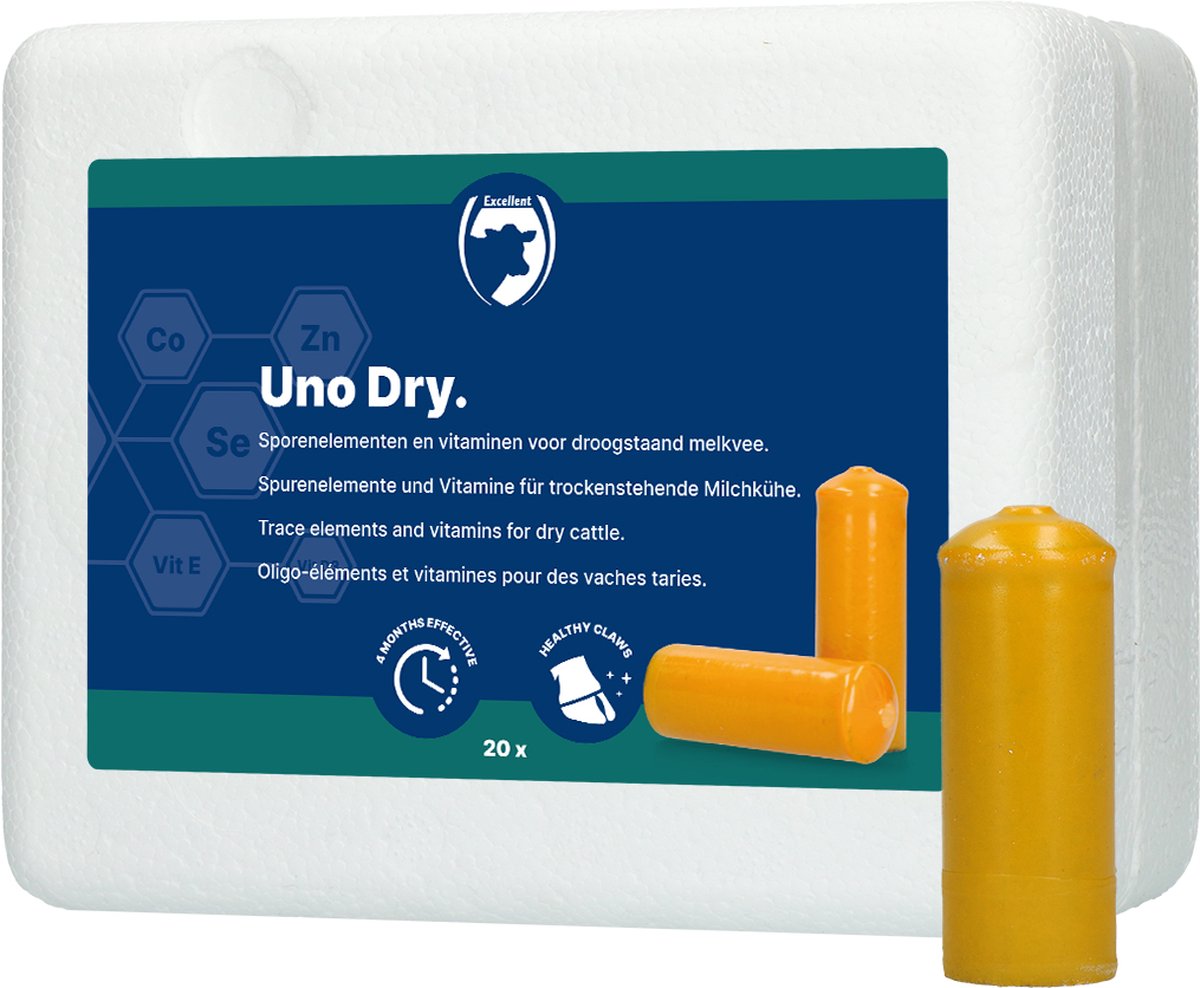 Excellent Uno Dry 20 Stuks - Droogstandbolus - Ter ondersteuning van de klauwen en klauwhuid - Met biotine
