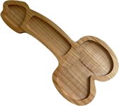 Grappige houten piemel borrelplank in penis/piemel vorm - Cadeau plank (40 cm) - Grote piemelplank - Kaasplank - Grappige Borrelplank - 40cm x 24cm