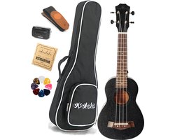 Sopraan Ukelele Zwart Starterspakket