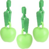 Excellent Houseware Tafelkleedgewichten appels - 12x - groen - kunststof