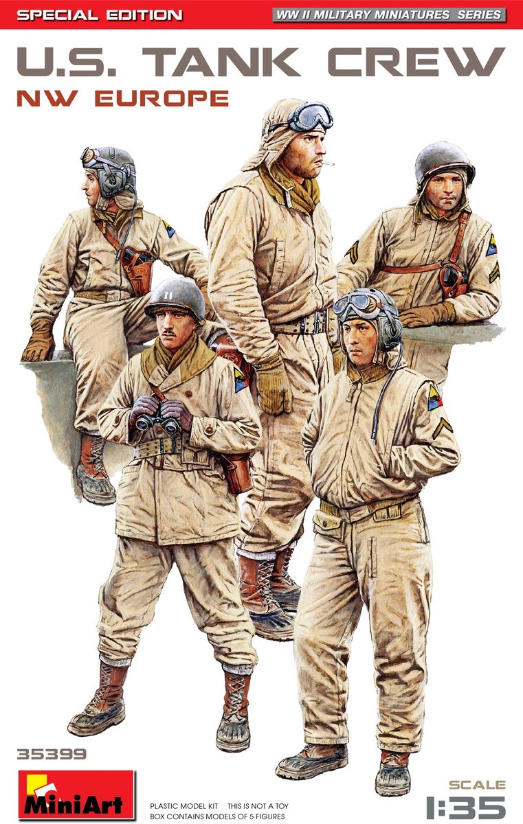 MiniArt Modelbouwpakket Militaire voertuigen - 35399 U.S. Tank Crew Nw Europe - Special Edition - Figuren Plastic - 1:35 - Modelbouw