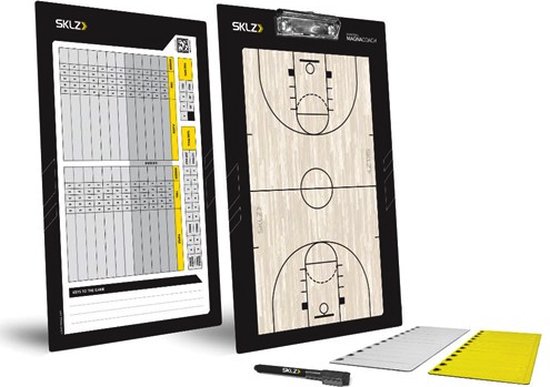 SKLZ Basketbal Coachbord - Inclusief 1 Dry-Erase Marker, 12 Witte Magneten en 12 Gele Magneten