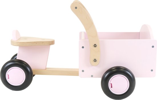 Bandits & Angels loopfiets bakfiets Little Rider retro pink - 1 jaar - meisjes - hout - roze