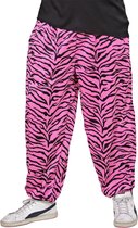 Widmann - Jaren 80 & 90 Kostuum - Baggy Broek 80s Zebra Roze Man - Roze - Medium / Large - Carnavalskleding - Verkleedkleding