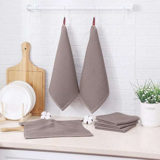 saewelo Set van 2 theedoeken in geschenkverpakking, 100% katoen, 39x56 cm (draak, rood