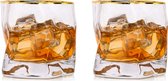 Whiskey glazen set whiskyglas: 2 stuks edele rum tumbler wijnglazen zonder steel mannen papa Scotch Vodka Bourbon Irish Single Rye Malt Whiskey Gin Tonic Cocktail