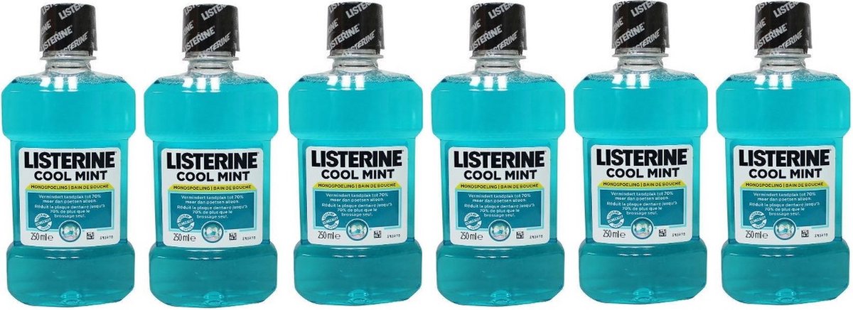 Bol.com Listerine Mondwater Coolmint - 6x250ml - Voordeelverpakking aanbieding