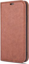 Apple iPhone 6/6S Magnetische Wallet case/book case/hoesje + gratis protector kleur Bruin