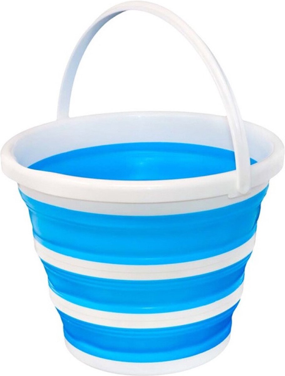 Goedkoopste Concorde emmer opvouwbaar - 15L - blauw/wit - kunststof en rubber