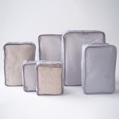 Cubes d'emballage - Ensemble organisateur de valise - Compression de cubes d'emballage - Organisateur de vêtements - Premium - Cube de compression - Organisateur de voyage - 6 pièces - Grijs