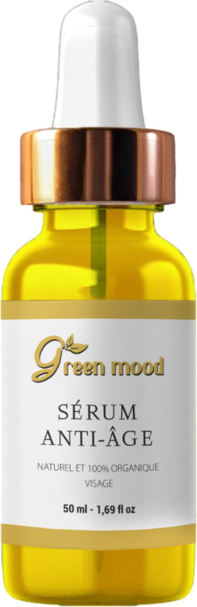 Green mood - Anti Age Serum - 50 ml - Anti Rimpels - Uit Marrakesh - Gezichtsserum - Serum Vitamine C - Anti Acne - Anti Puistjes - Rimpels Verminderen - Huidverjongering - Huidverzorgingsroutine - Rimpelvermindering - Huidvernieuwing