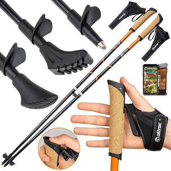 Onex Nordic Walking Wandelstokken - TÜV gekeurd - Zilver - Telescopisch