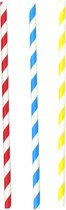 Drinkrietjes - 50x - papier - kleurenmix - 20 cm - rietjes