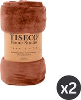 Tiseco Home Studio - Plaid COSY - SET/2 - microflannel - 220 g/m² - 130x160 cm - Auburn