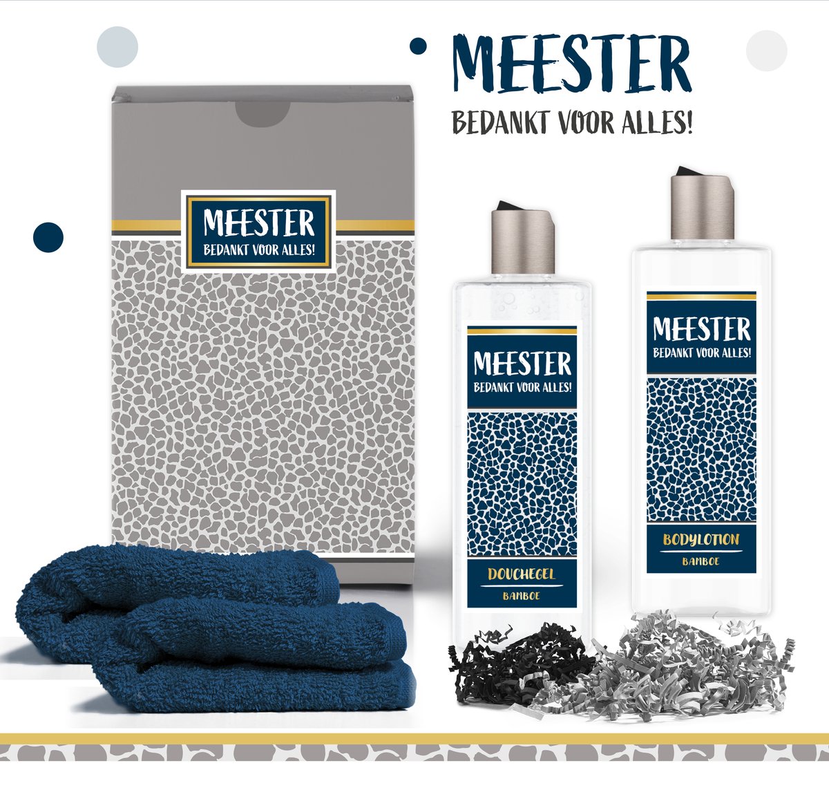 Goedkoopste Geschenkset Meester bedankt voor Alles - 4 producten - 600 gram | Giftset voor hem - Meesterdag - Cadeau leraar - Docent - Overblijfmeester - Einde schooljaar - Afscheid - Leerkracht - Stagiair - Luxe Cadeaubox - Geschenk - Pakket - Man - Blauw