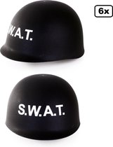 6x SWAT helm kids - politie swat team thema feest verjaardag party